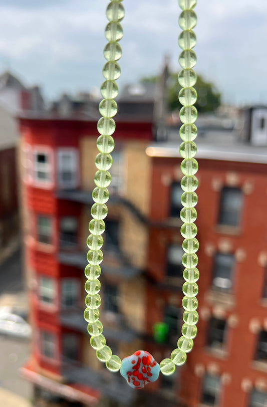 Neon Green Beaded Necklace