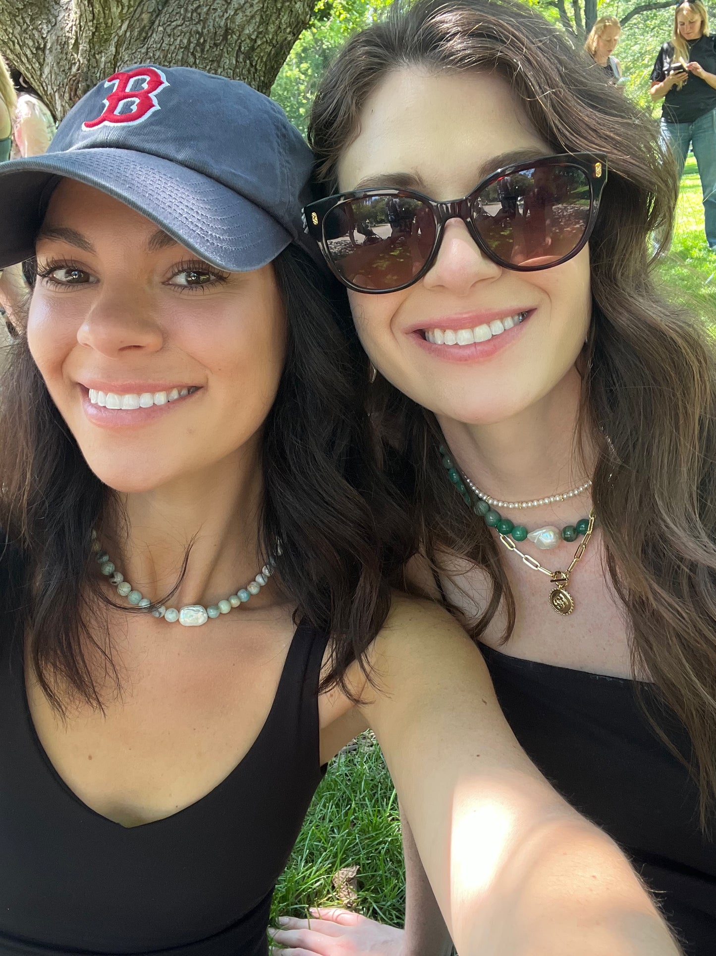 Multicolor Amazonite Beads & Flat Freshwater Pearl Necklace