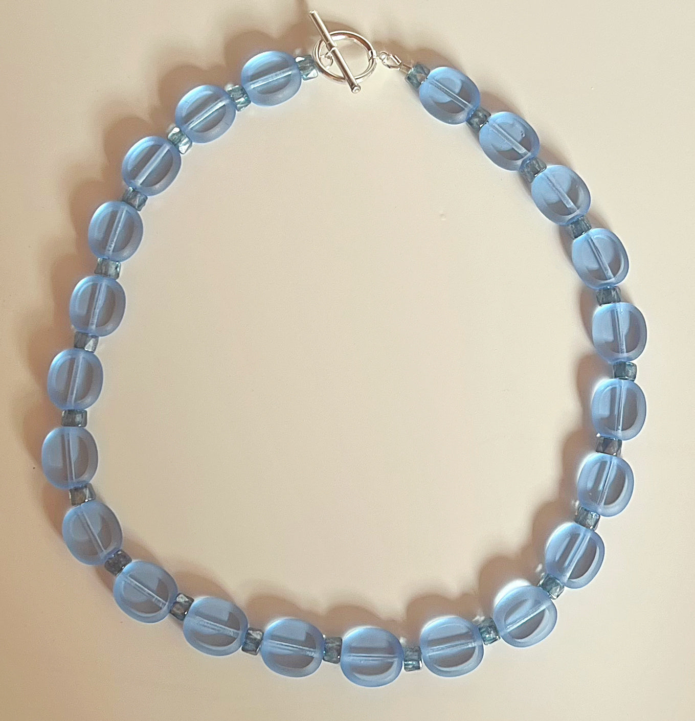 Blue Glass Beaded Necklace