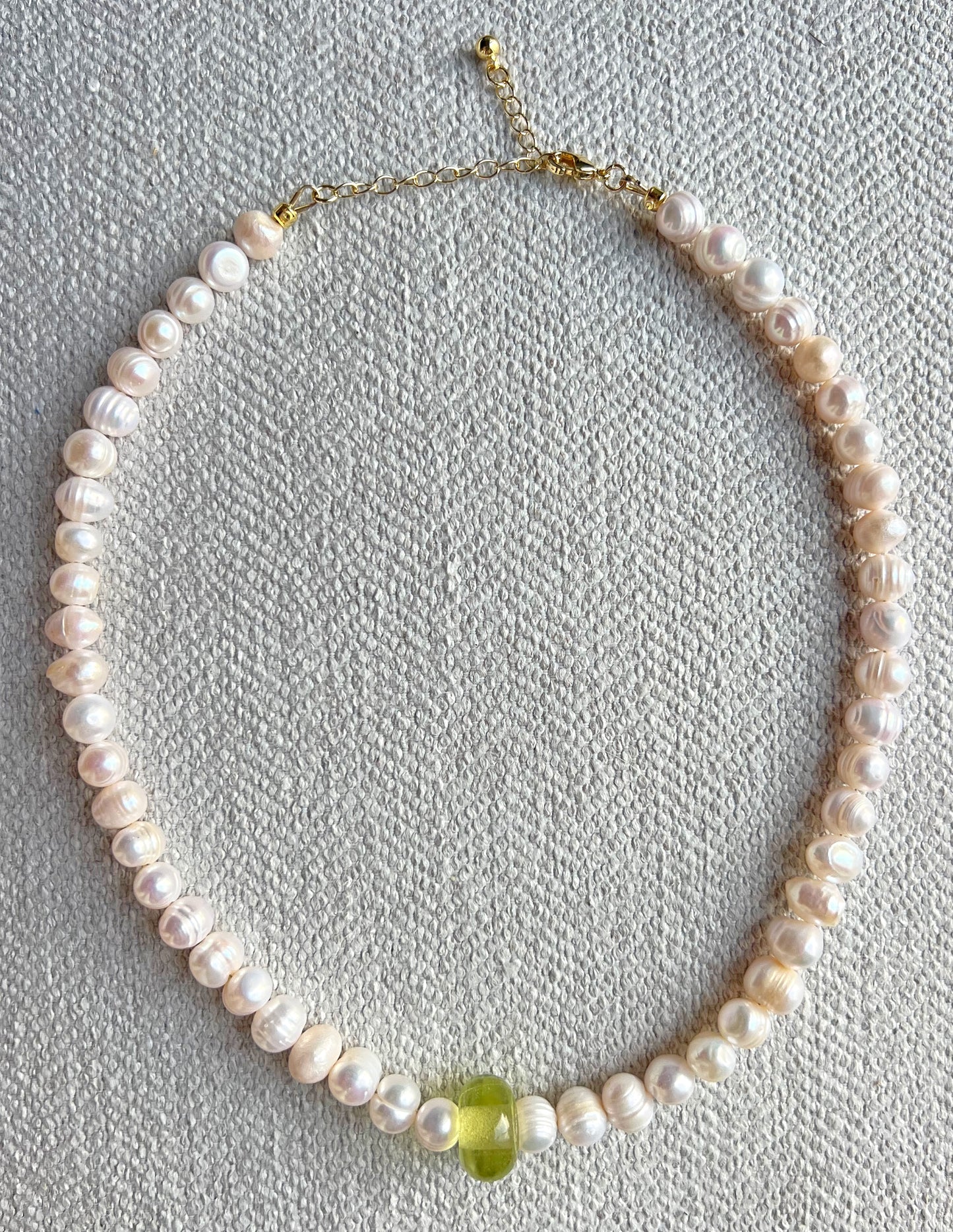 Pearl & Green Pendant Necklace