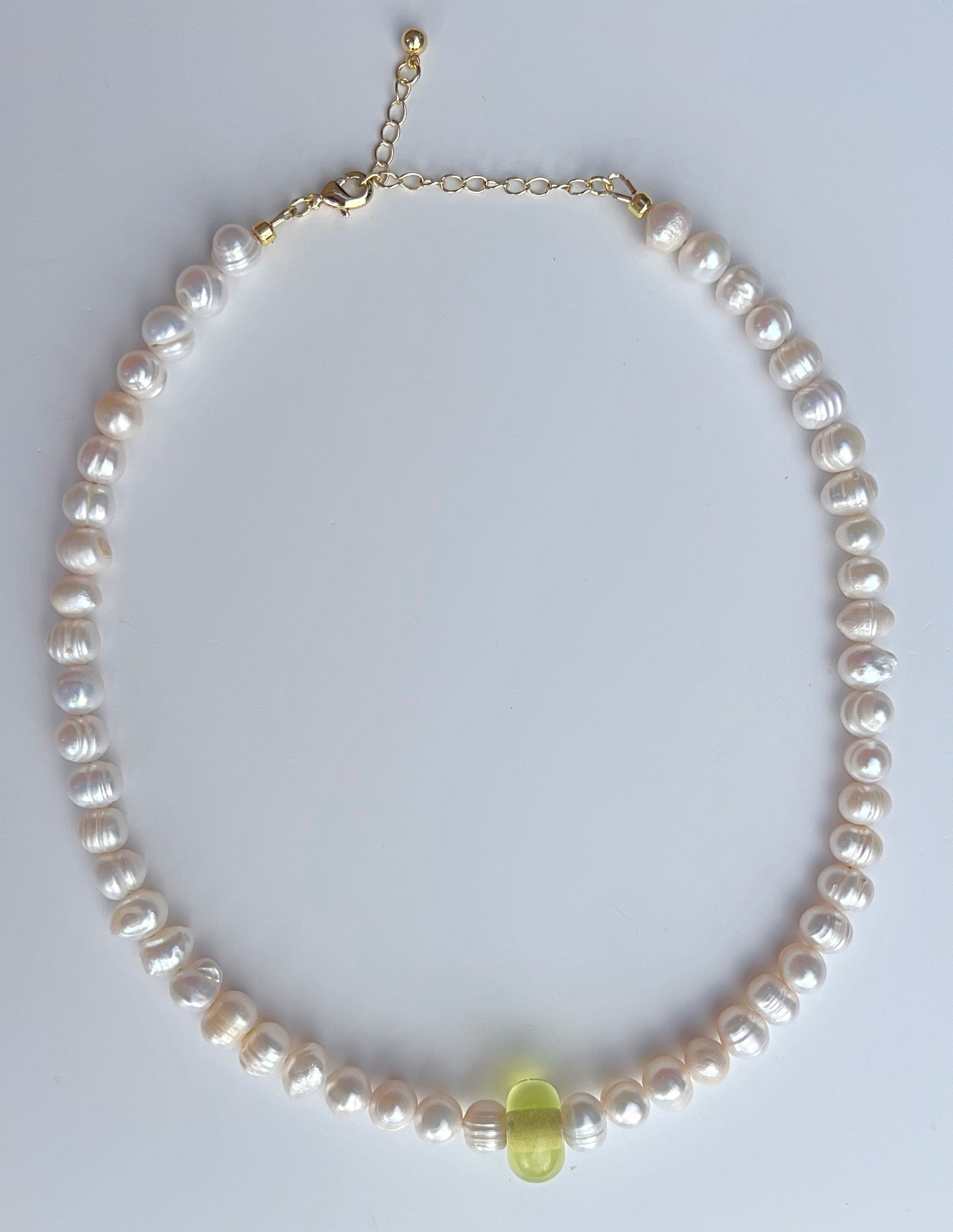 Pearl & Green Pendant Necklace