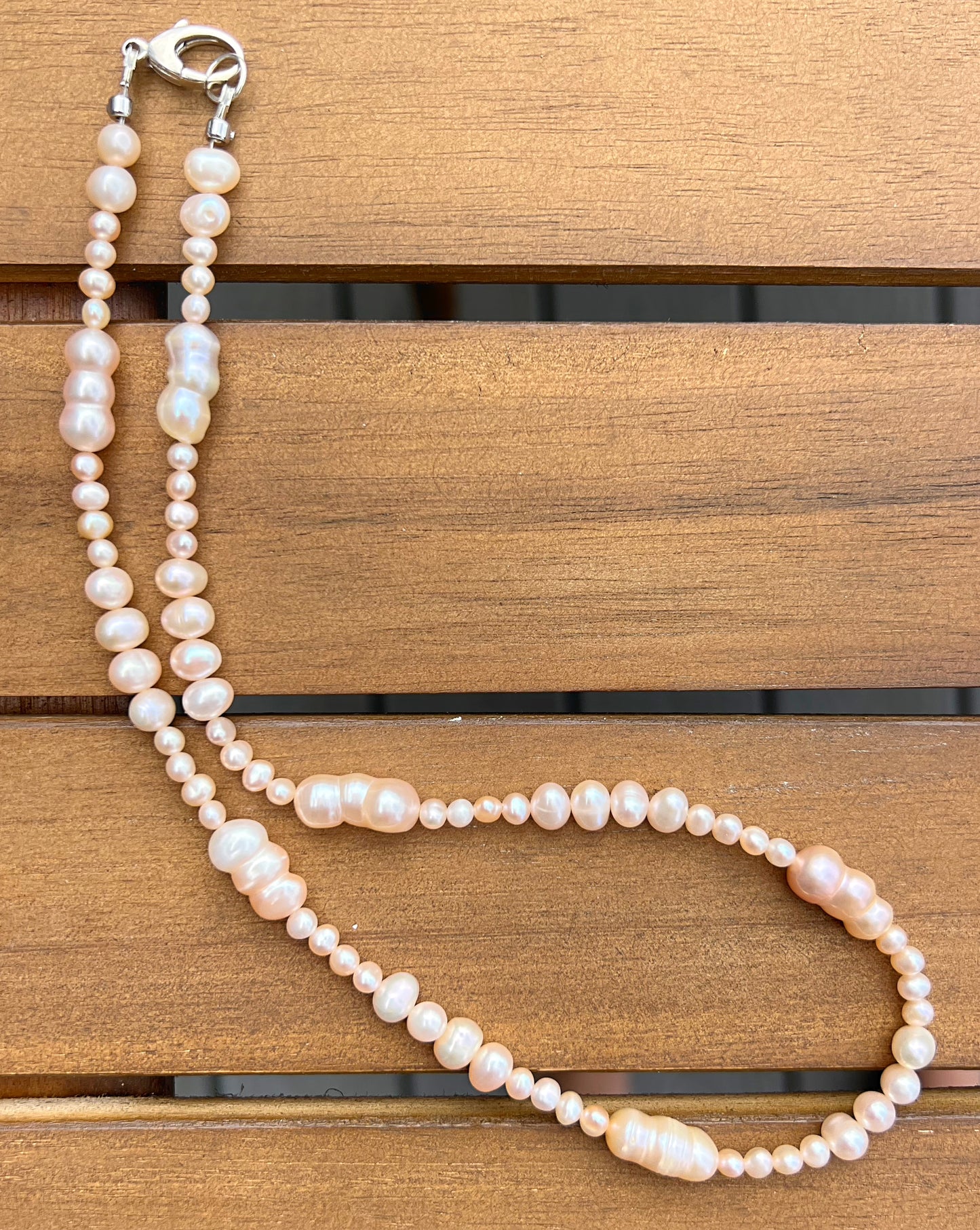 Pale Pink Irregular Freshwater Pearl Necklace