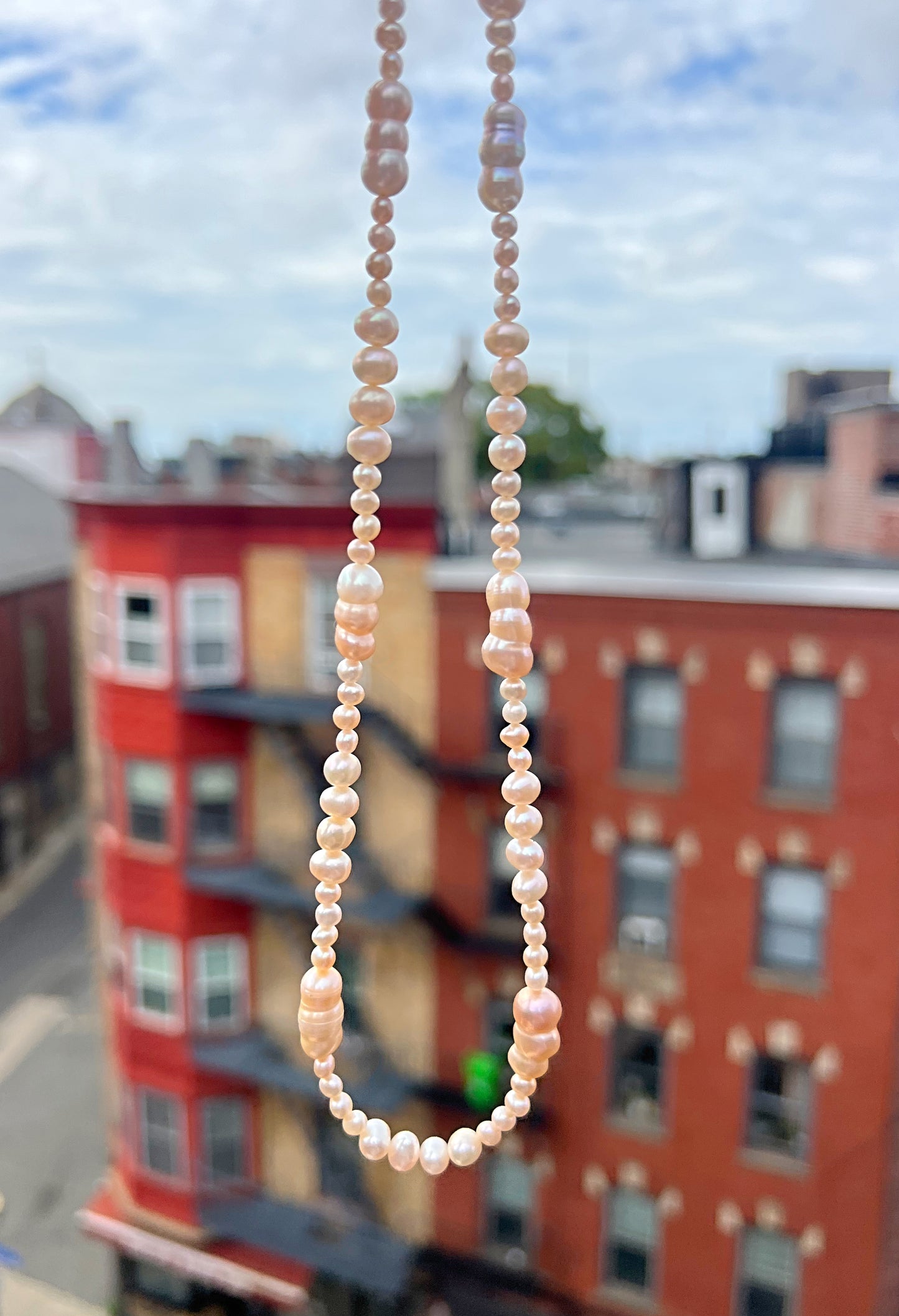 Pale Pink Irregular Freshwater Pearl Necklace
